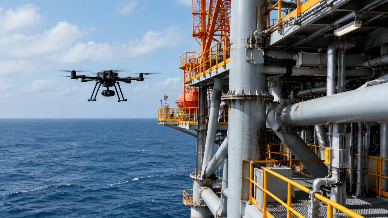 Imagem ilustrativa de drone em ambiente offshore